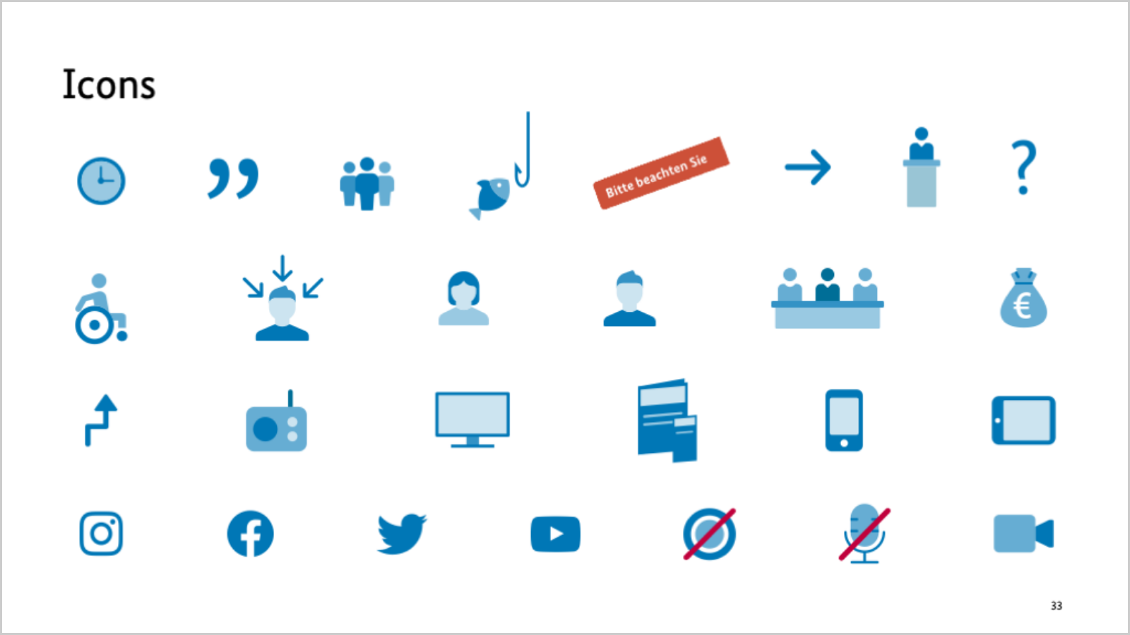 32 vollflächige Icons in Blau-Abstufungen.